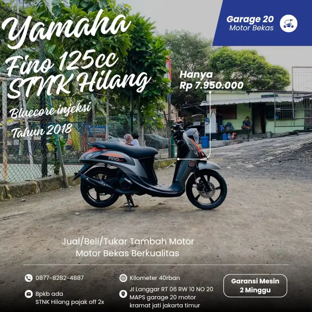 Yamaha Fino Sporty 125cc Bluecore Fi STNK Hilang  Tahun 2017