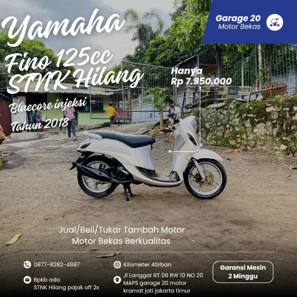 Yamaha Fino 125cc STNK Hilang Tahun 2018