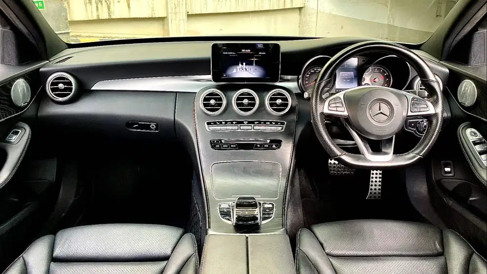 Mercedes Benz C250 AMG 2016 White On Black Panoramic Sunroof