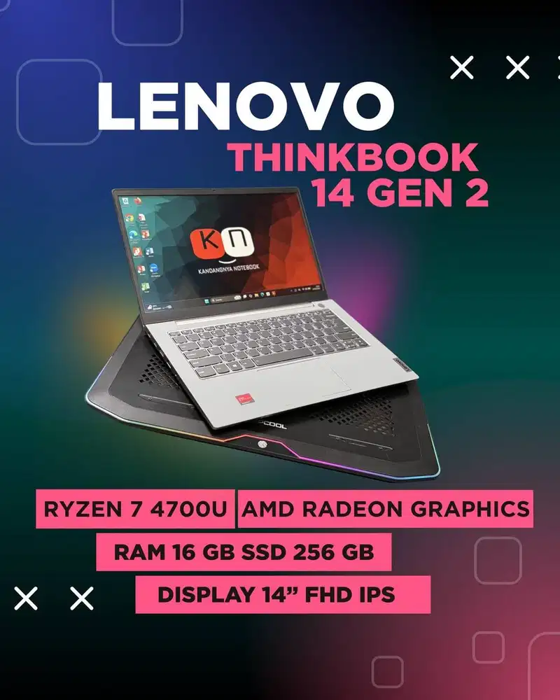 Lenovo Thinkbook Ryzen 7 4700U RAM 16GB 256GB Layar 14inch