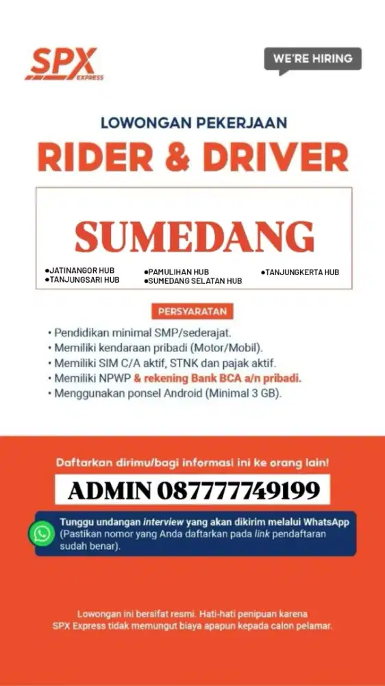 Info loker mitra kurir SPX