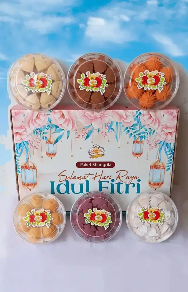 kue kering lebaran paket enam toples