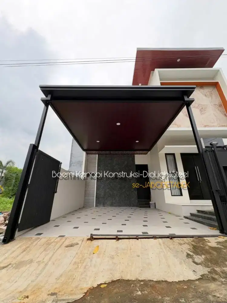 Kanopi hollow 4x6 4x8 tiang 5x10 atap uvc + plafon pvc