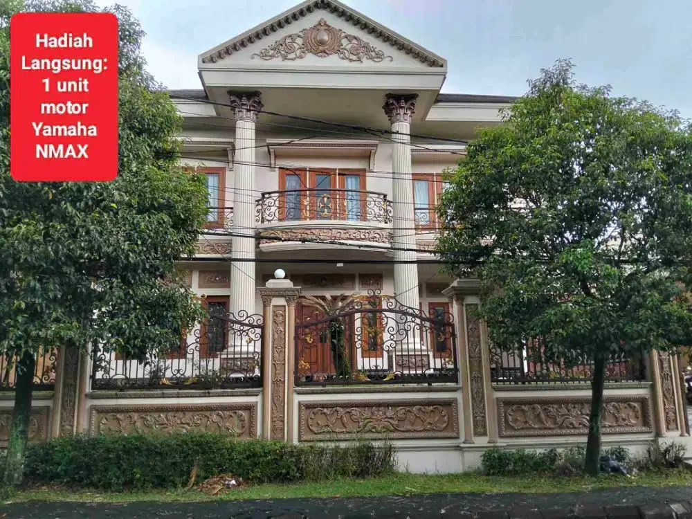 BATUNUNGGAL INDAH ESTATE, Rumah modern klasik 2 lt, baru renovasi, mewah, FULL FURNISHED, lokasi main road, depan lapangan, akses tol mudah dan strategis