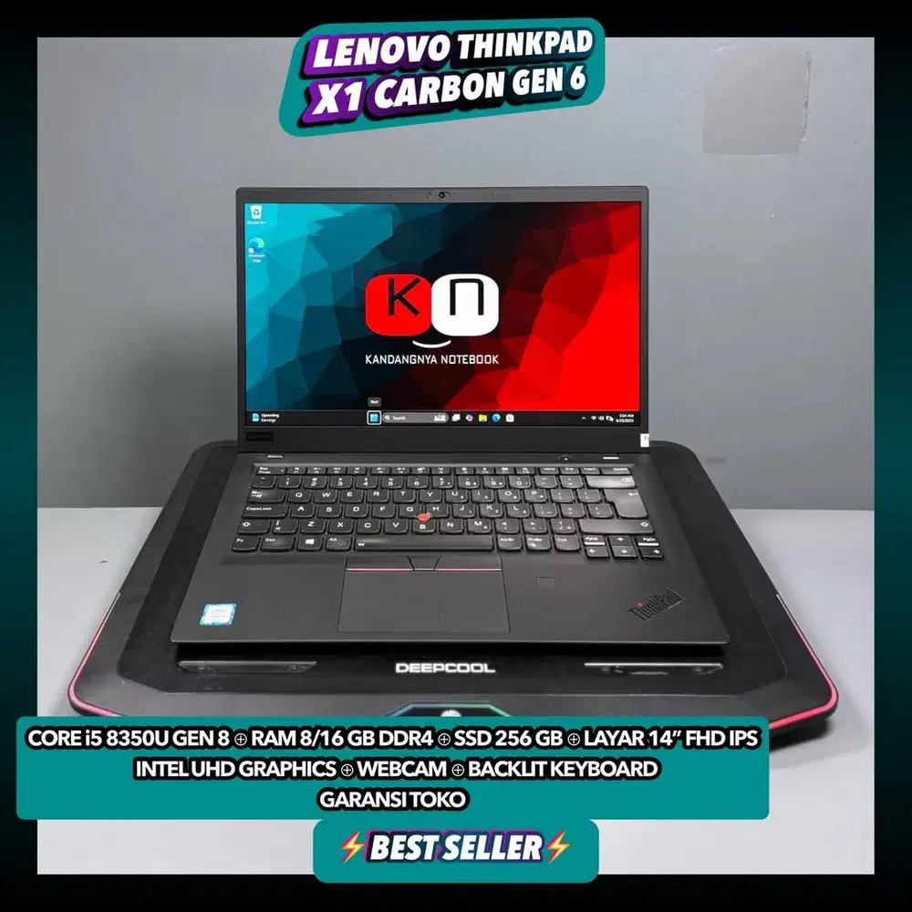 Lenovo Thinkpad X1 Carbon 6th i5 Gen8 RAM 16GB 256GB Layar 14inch