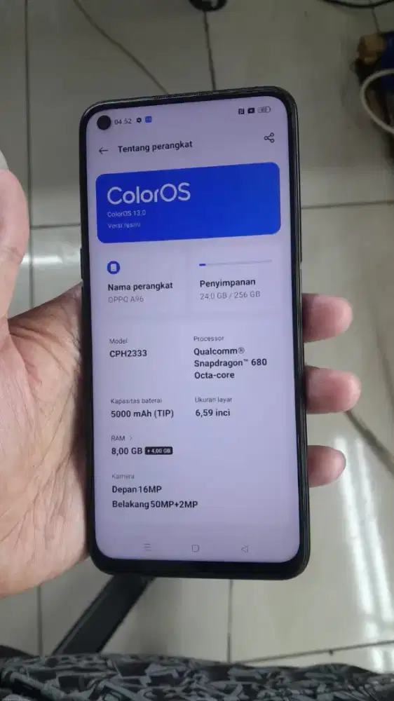 Oppo a96 ram 8/256gb