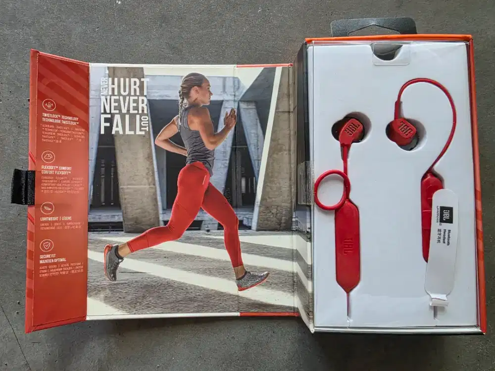 Headset second ori JBL Run BT kelengkapan komplit