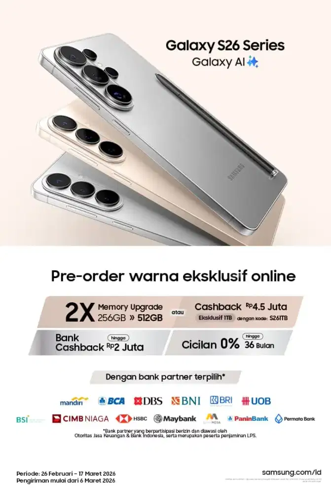 Pre order S26 Series lebih banyak Benefit
