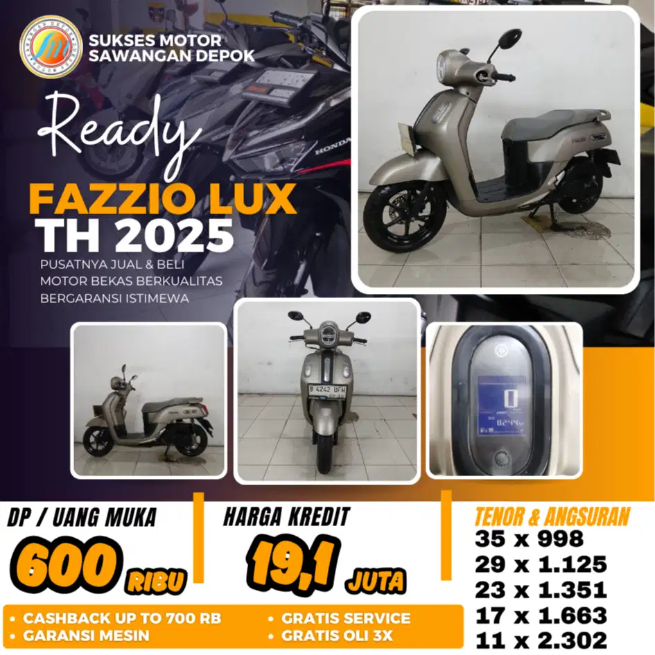 YAMAHA FAZZIO LUX 2025 UNIT MULUS ISTIMEWA BISA CASH KREDIT BERGARANSI