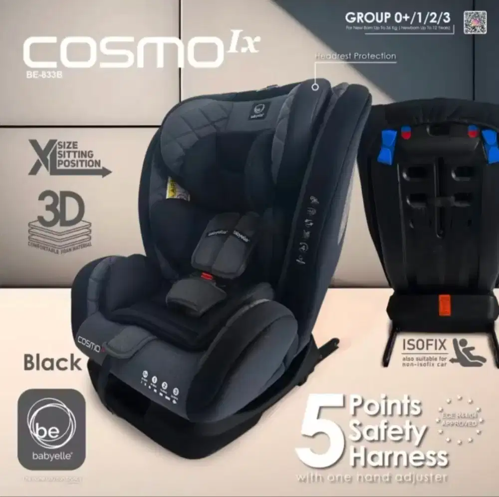 Car seat babyelle cosmo warna hitam
