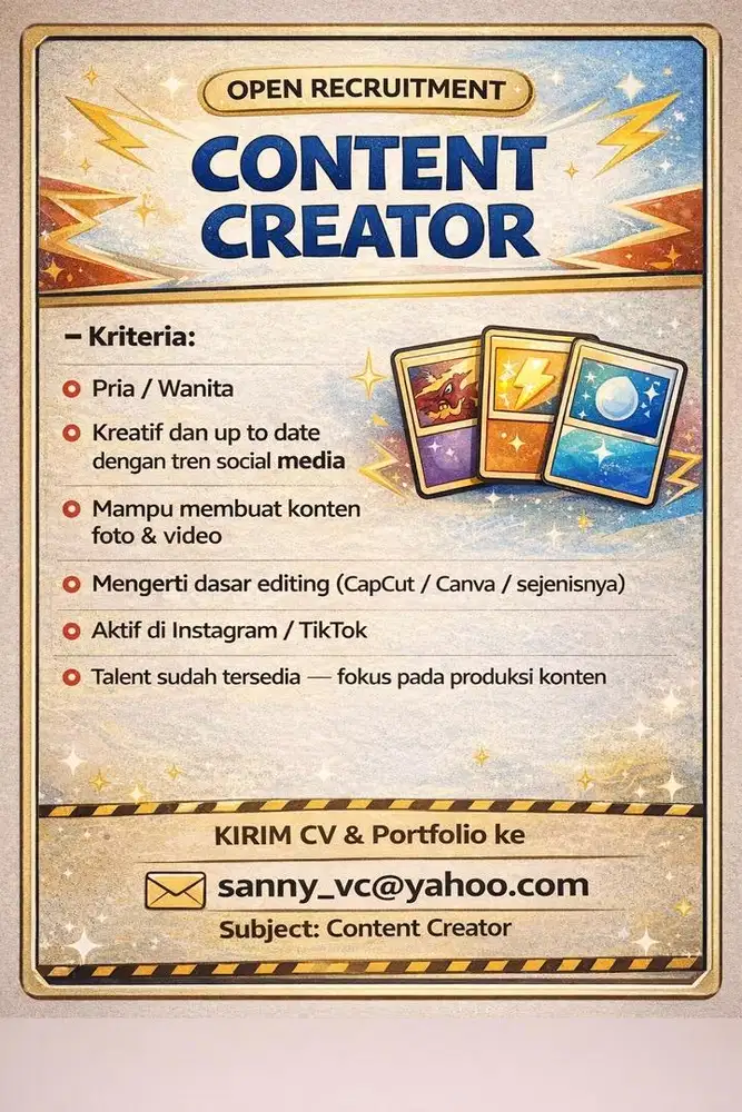 Open Recruitment: Content Creator