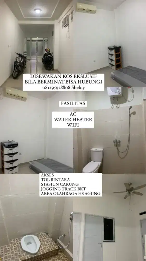KOS PRIA VVIP FREE LISTRIK, AC & WIFI, BANGUNAN BARU DEKAT DUREN SAWIT