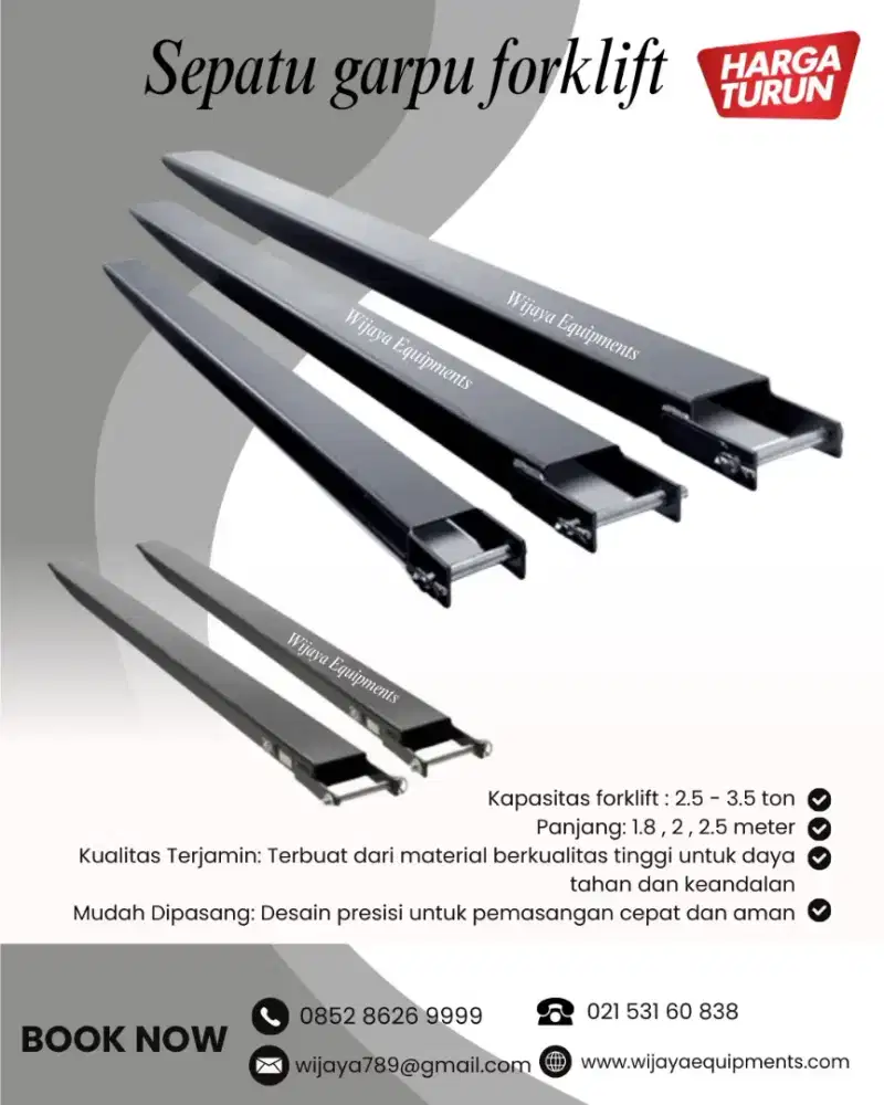 Sepatu Garpu Forklift 2 - 3,5 Ton