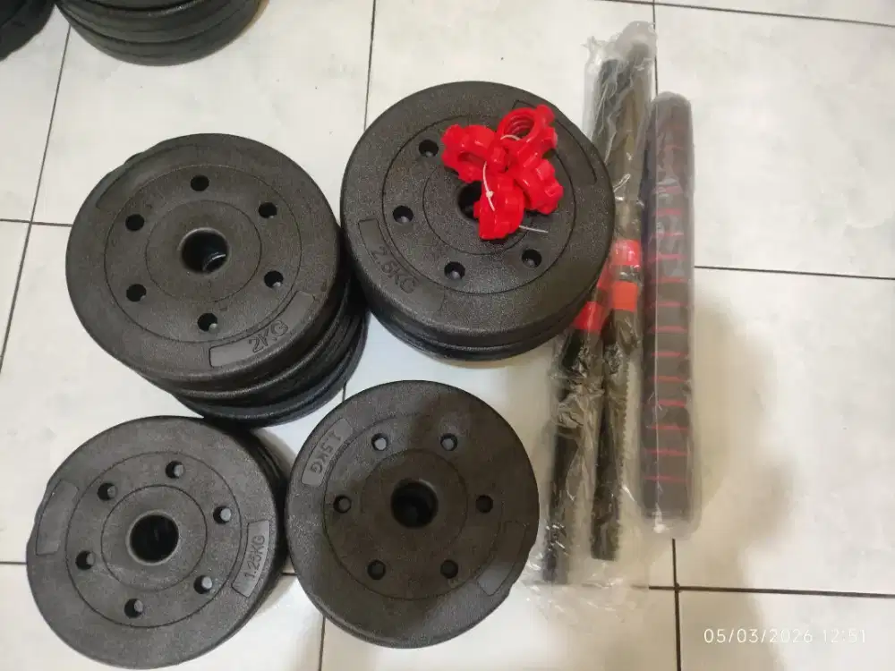 Dumbell barbell set 30kg pvc