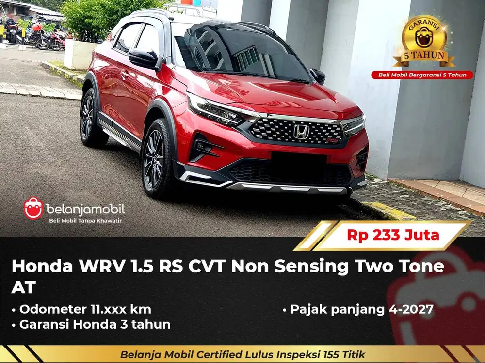 [ GARANSI 5TH ] Honda WR-V WRV WR V 1.5 RS CVT Non Sensing 2025/2026