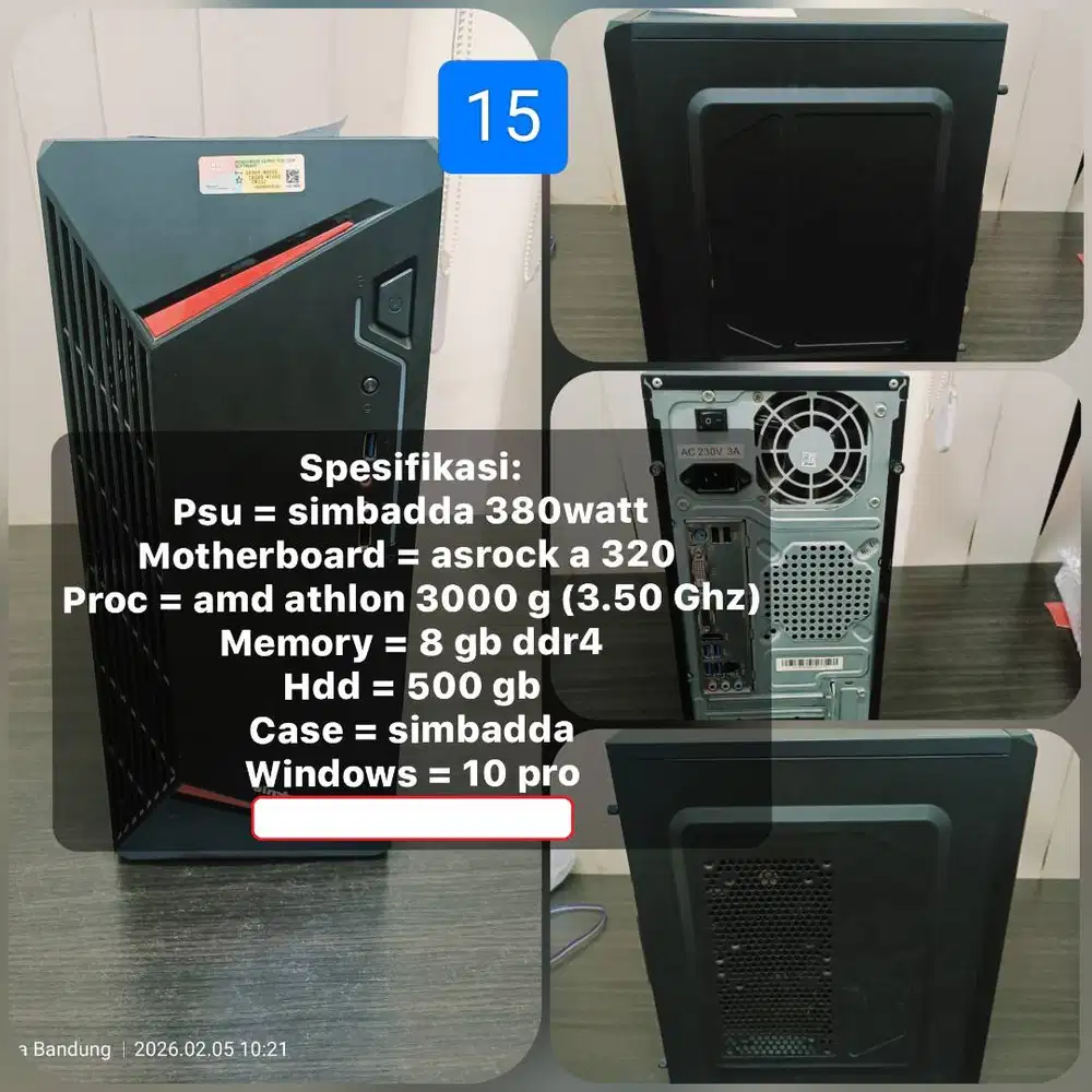 Komputer CPU only amd athlon 3000g DDR4