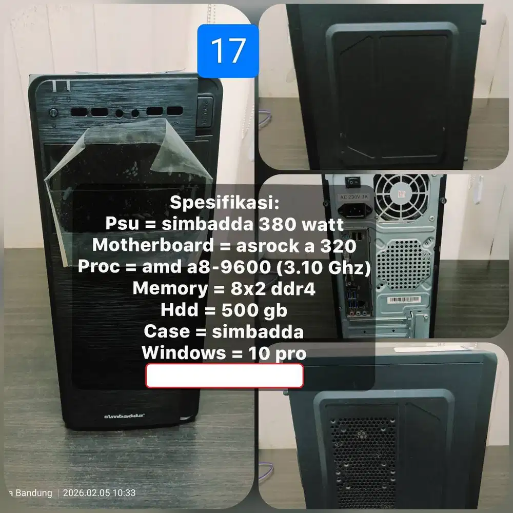 Komputer CPU amd a8-9600 DDR4