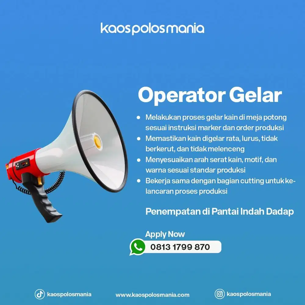 Lowongan Karyawan Harian Operator Gelar