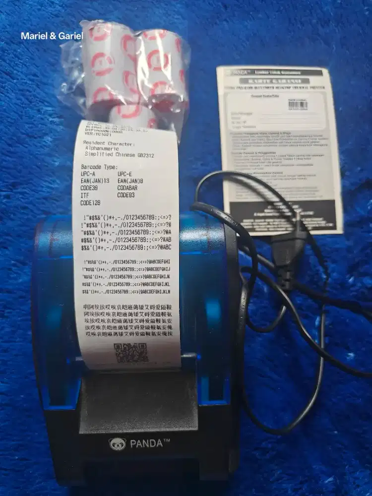 Mini portable Thermal Printer Resi Pengiriman Print 58mm Panda