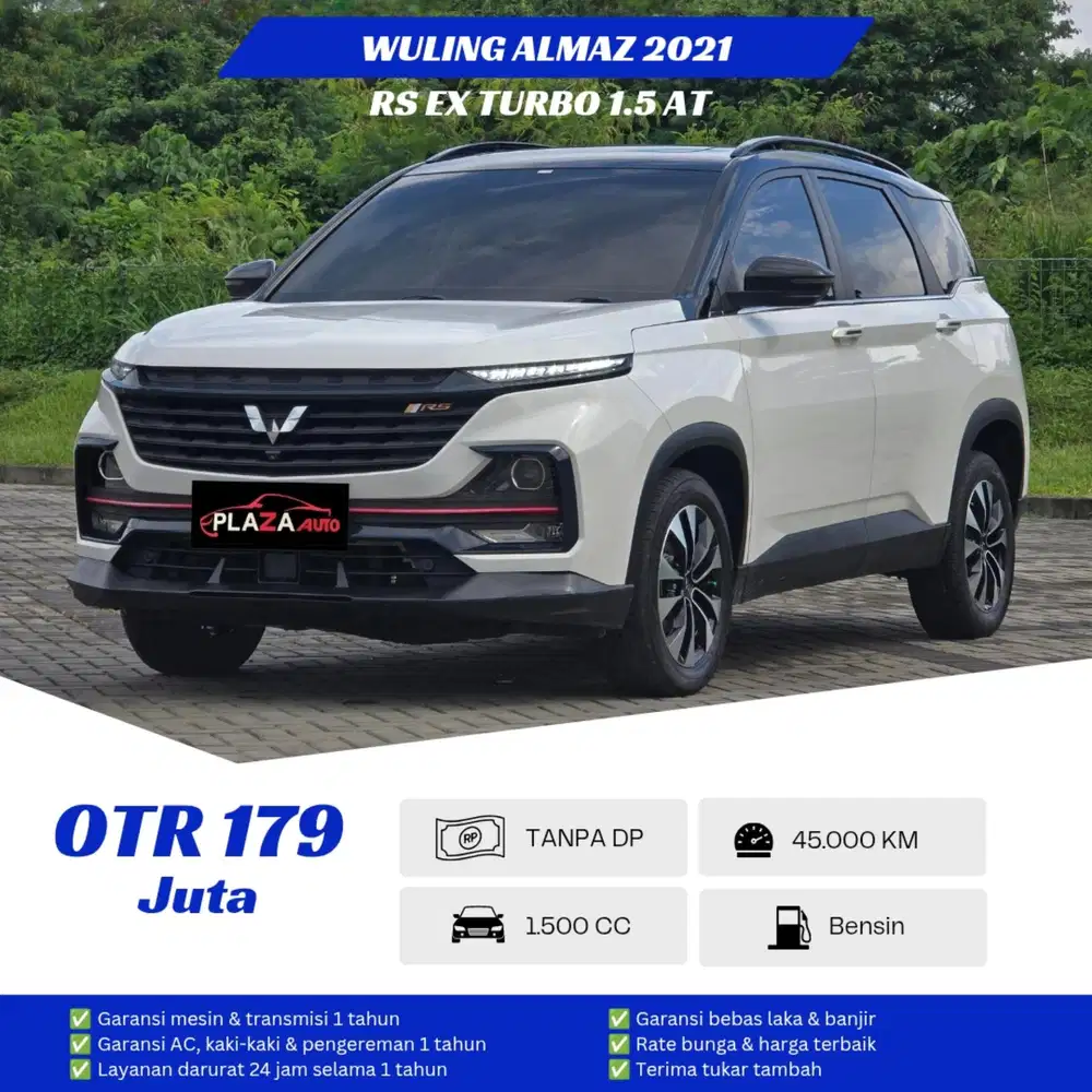 Wuling Almaz 2021
RS EX 1.5 Automatic (KM LOW) TANPA DP. Garansi 1th