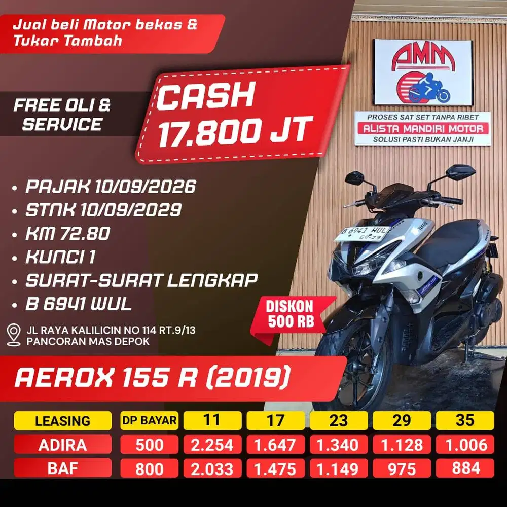 AEROX 155 VVA 2019 PAJAK HIDUP CASH KREDIVO INDODANA ALLOBANK ALISTA
