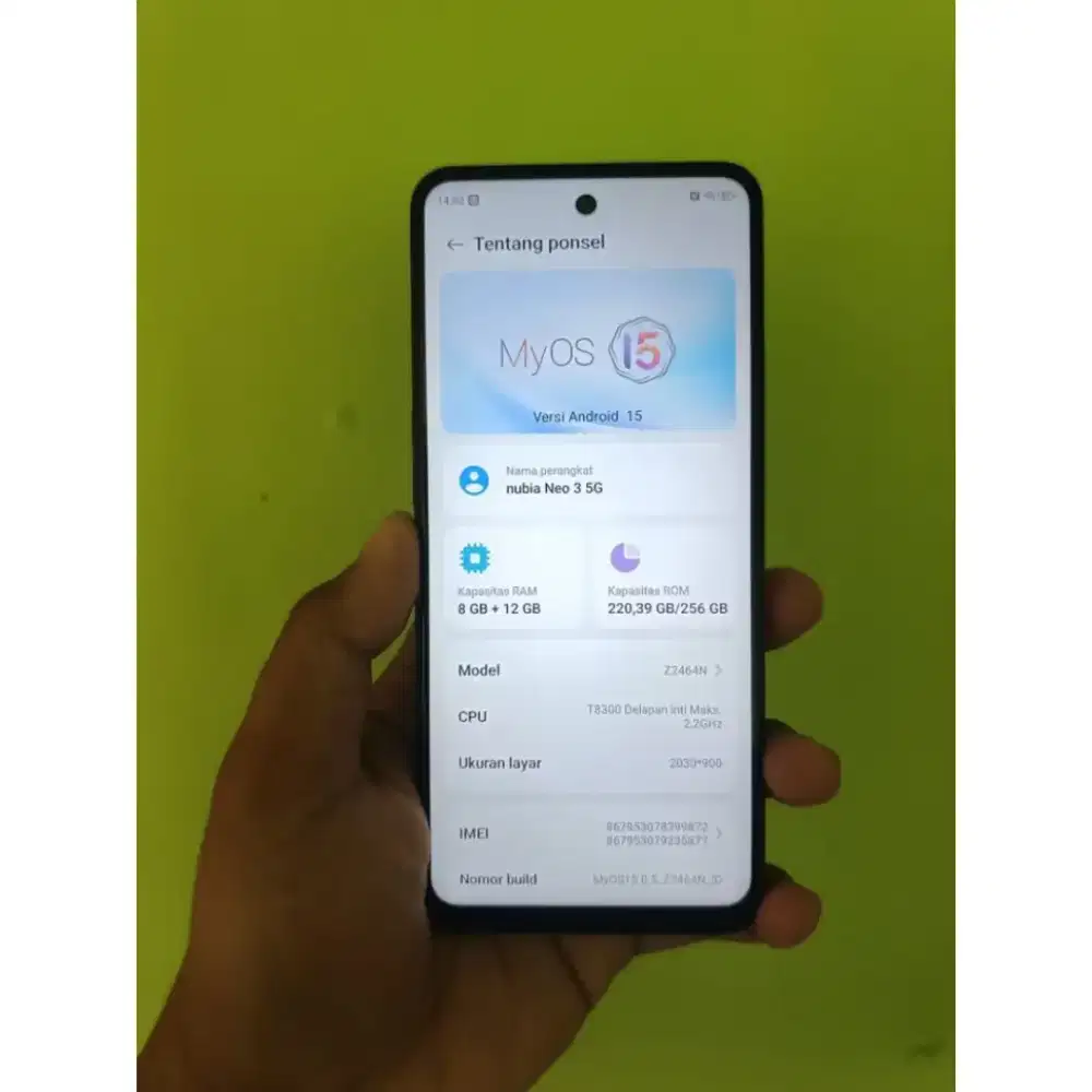 Nubia neo 3 5G 8+12 ram/256 rom
