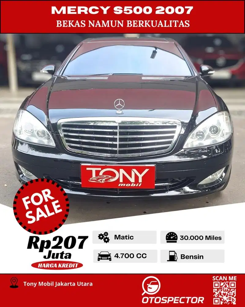 #Tony Mobil# Mercedes Benz S500 2007 Hitam