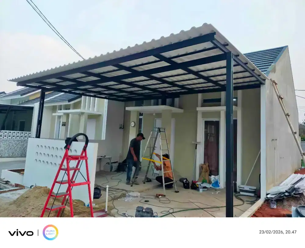 Pasang kanopi baja ringan