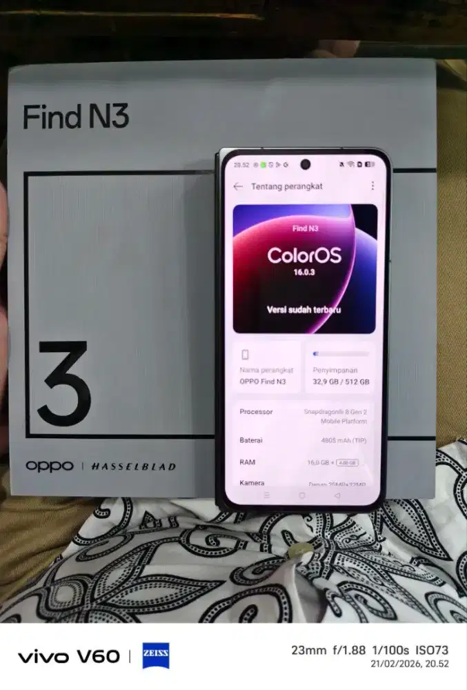 Oppo N Fold 3 16/512Gb 5G resmi lngkp ORI no minus TT masuk(Lect dikit