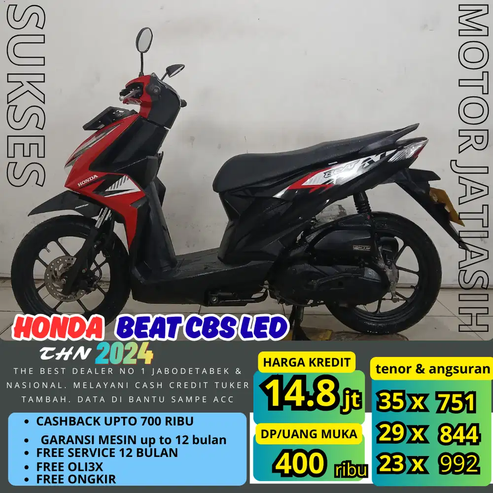 PROMO (SUKSES MOTOR) ANGSURAN TERMURAH DP HONDA BEAT CBS 2024