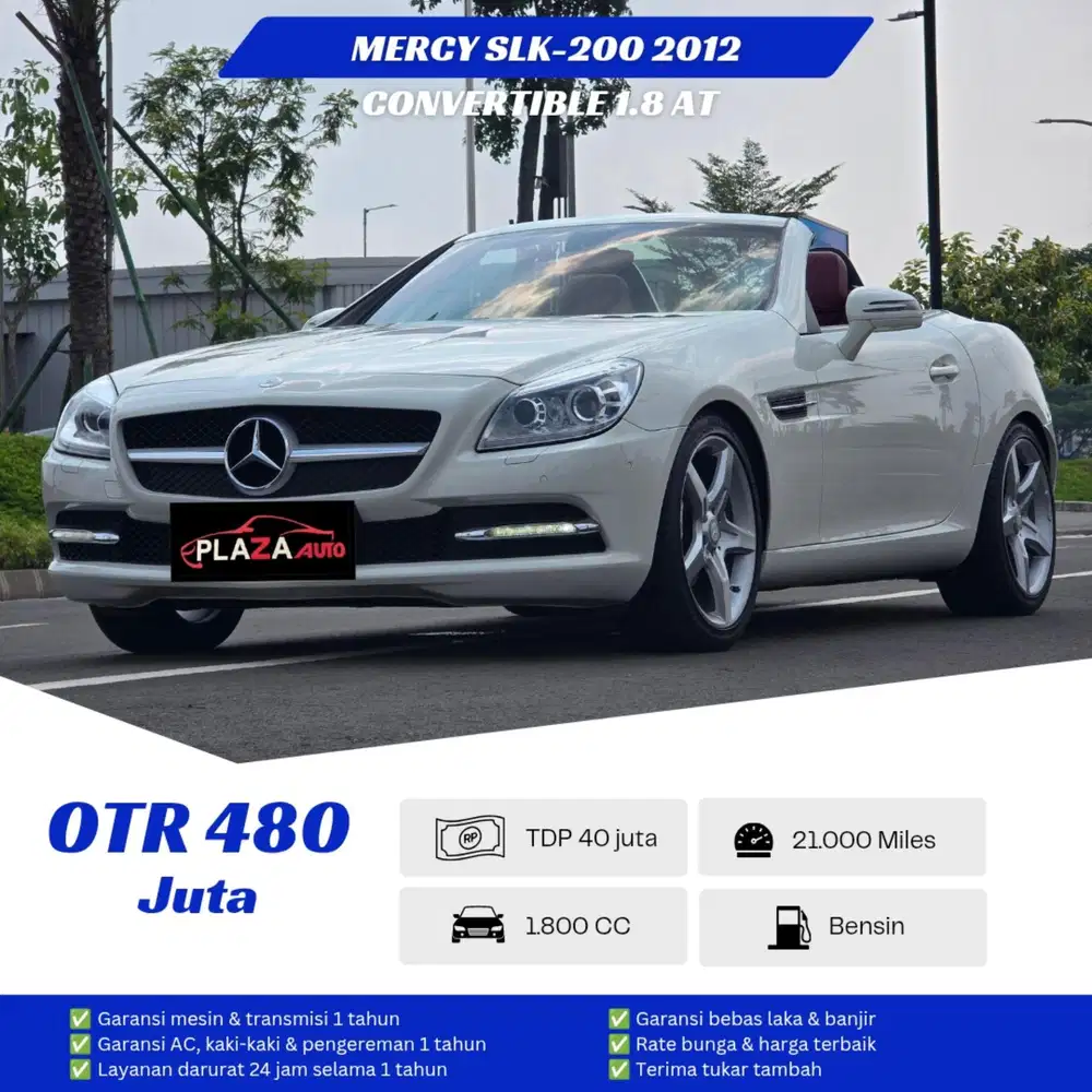 Mercedes Benz SLK-200 2012
Convertible 1.8 Automatic (21 ribu MILES)