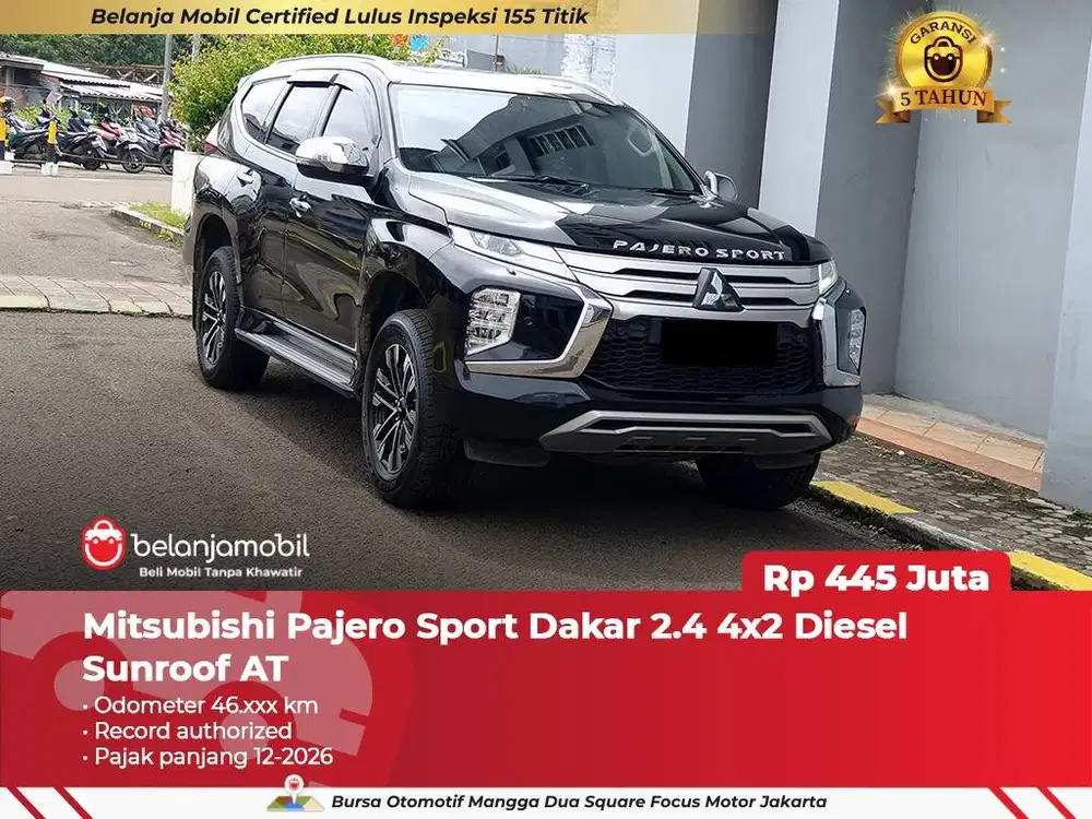 [GARANSI 5TH] Mitsubishi Pajero Sport Dakar 2.4 4x2 Sunroof 2021 2022