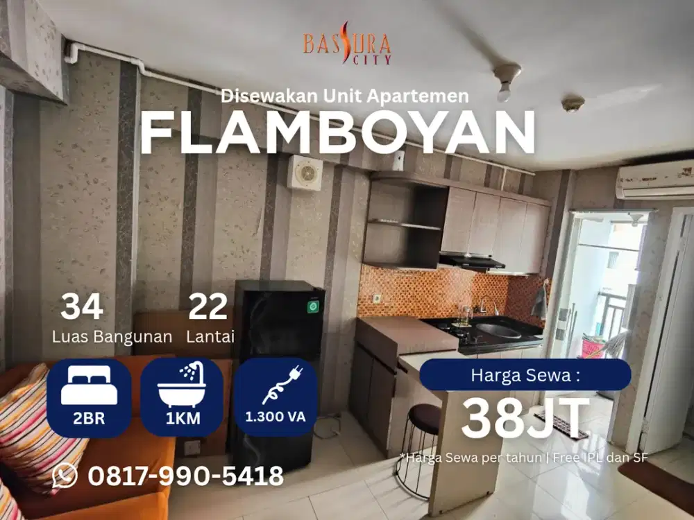 Sewa tahunan murah 2BR apartemen Bassura City furnished