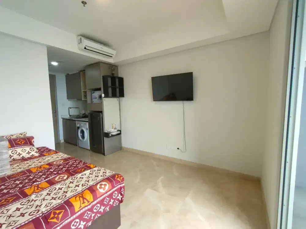 Apartemen Studio Furnished Gold Coast PIK – View Kolam Renang