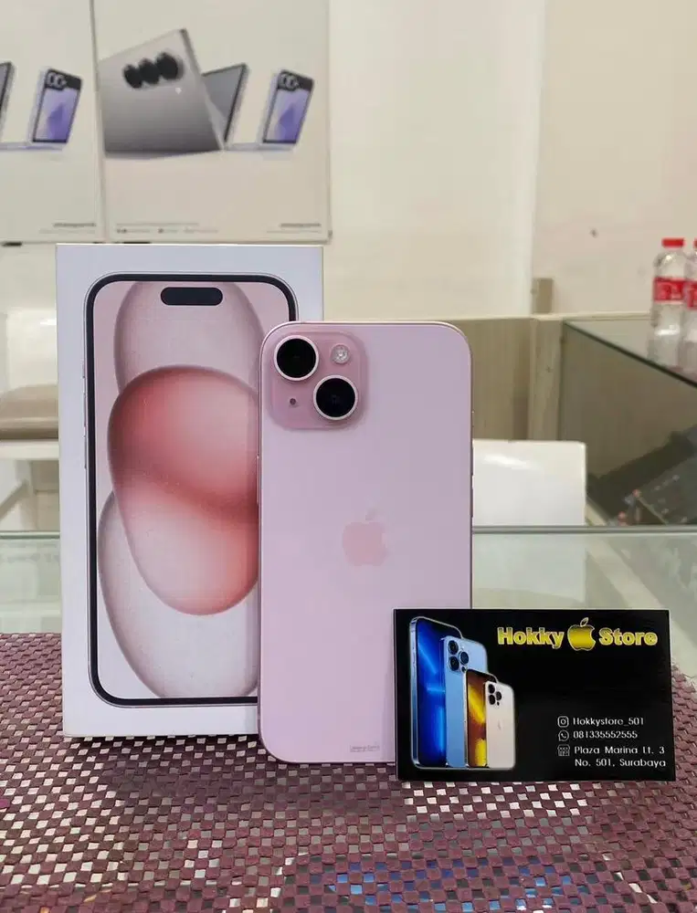 Iphone 15/128gb Pink garansi ibox November 2026 bh 99%