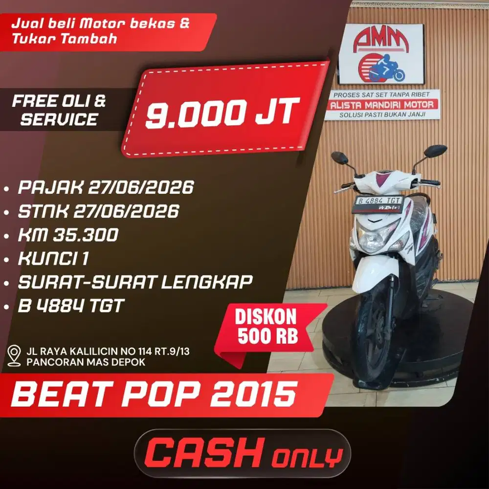 BEAT POP 2015 PAJAK HIDUP CASH ONLY KREDIVO INDODANA SHOPEE ALISTA