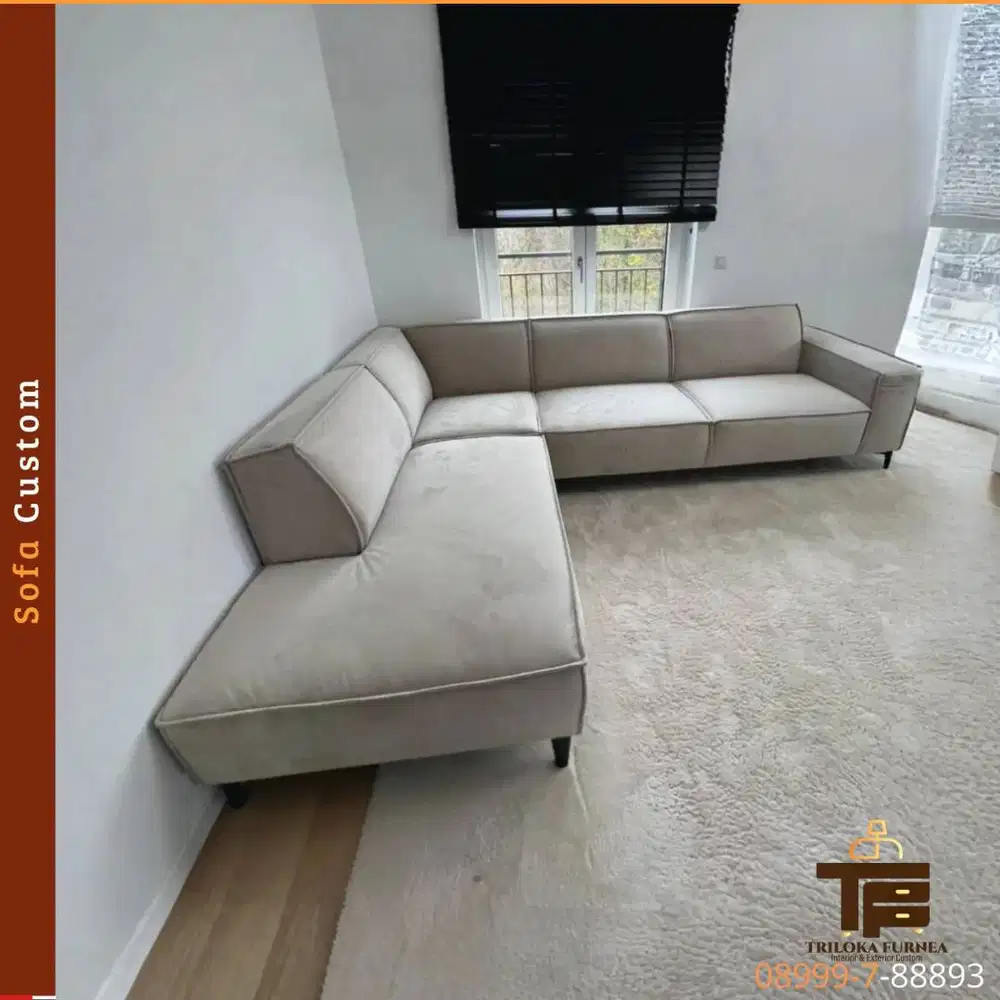 Sofa L Minimalist Custom – Nyaman, Aesthetic, & Bisa Request Desain