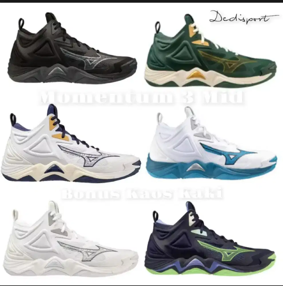 Sepatu voli mizuno momentum 3 pria wanita