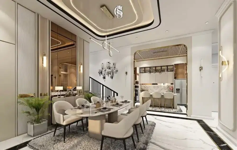 interior desain kitchen set kamar set wardrobe lemari backdrop tv