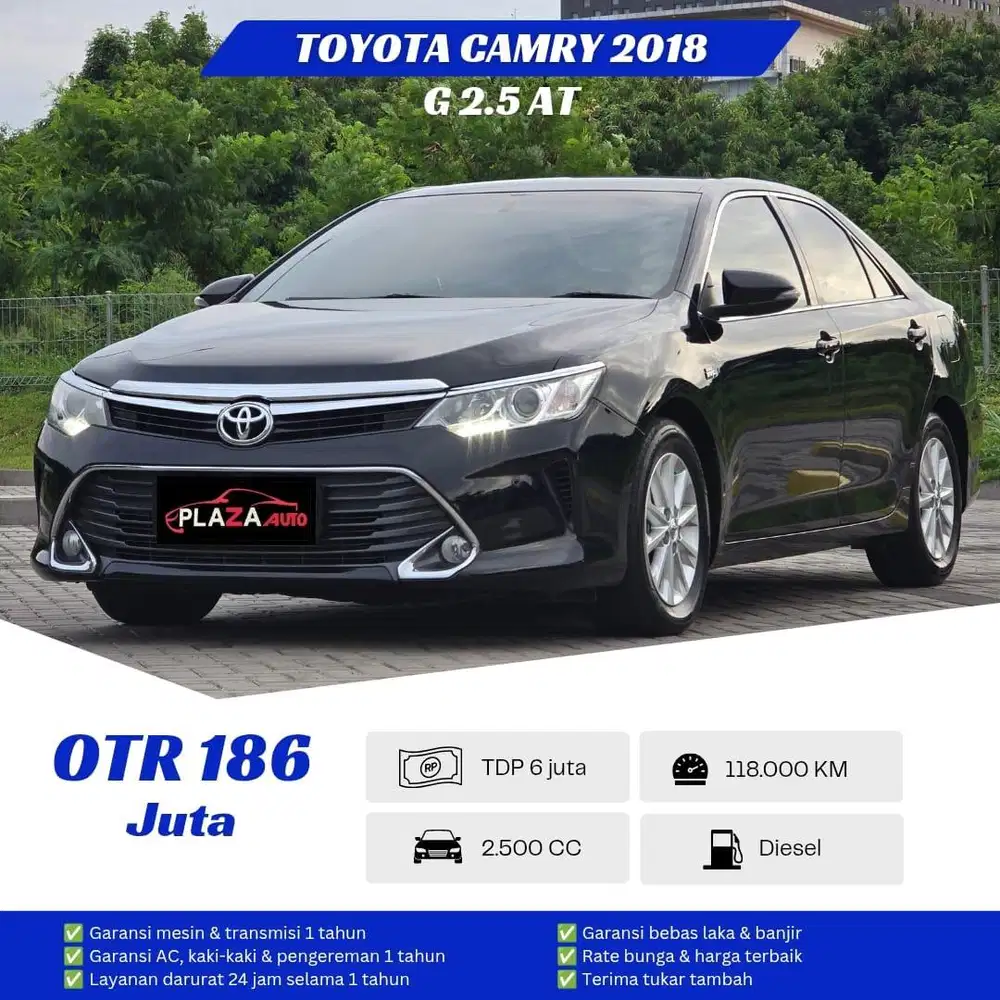 Toyota Camry 2018 G 2.5 Automatic  Mobil siap pakai dan bergatansi