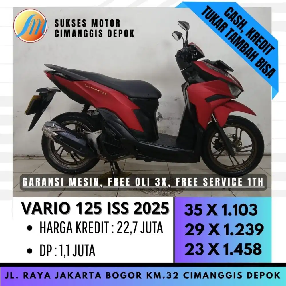 VARIO GEN 2 125 CBS ISS 2025 PROMO SUKSES MTR DP 1 JUTA FREE OLI 3X
