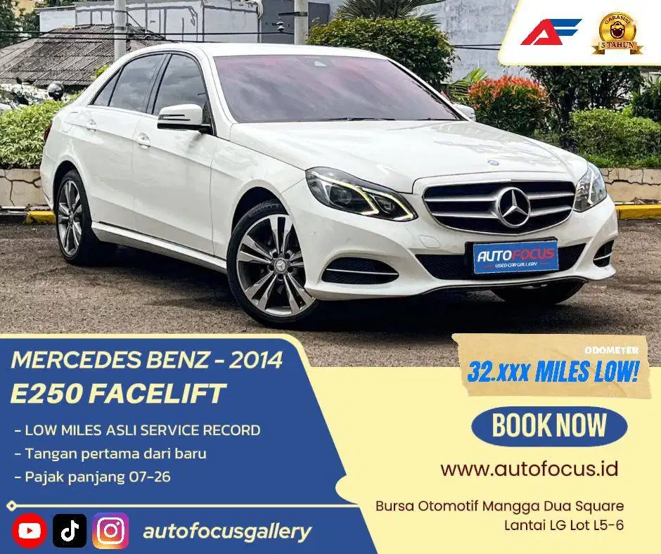 LOW MILES 32RB | Mercedes Benz Mercy E250 AT Facelift Putih nik 2014
