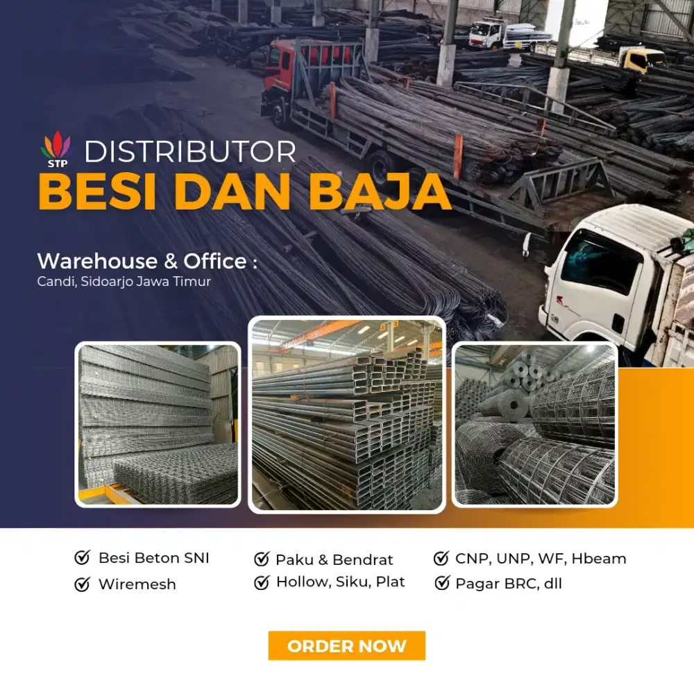 Besi Beton dan Wiremesh Sni, bendrat, paku, wf, plat, siku, hollow.