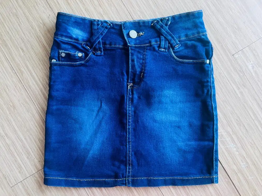 ROK JEANS SKIRT DENIM BIRU STRECTH MELAR SIZE L