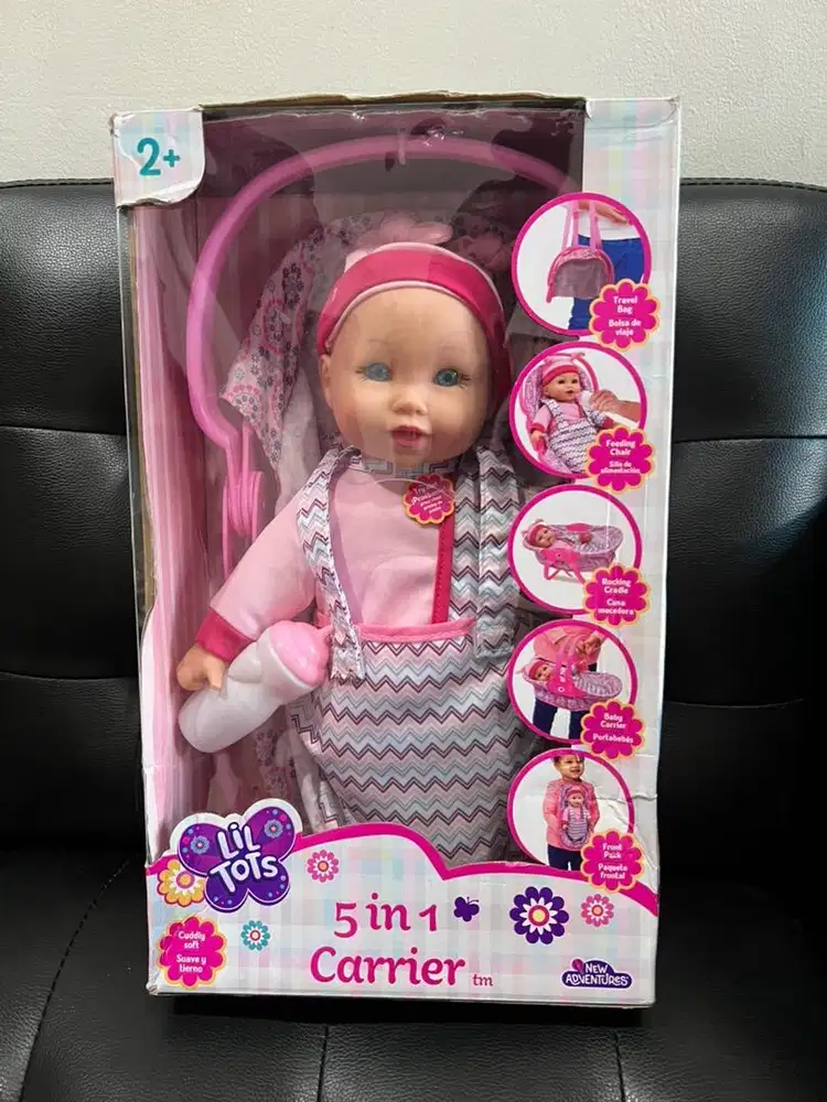 [ NEW ] Lil Tots New Adventure Baby Dolls 5 IN 1 CARRIER 12INCH