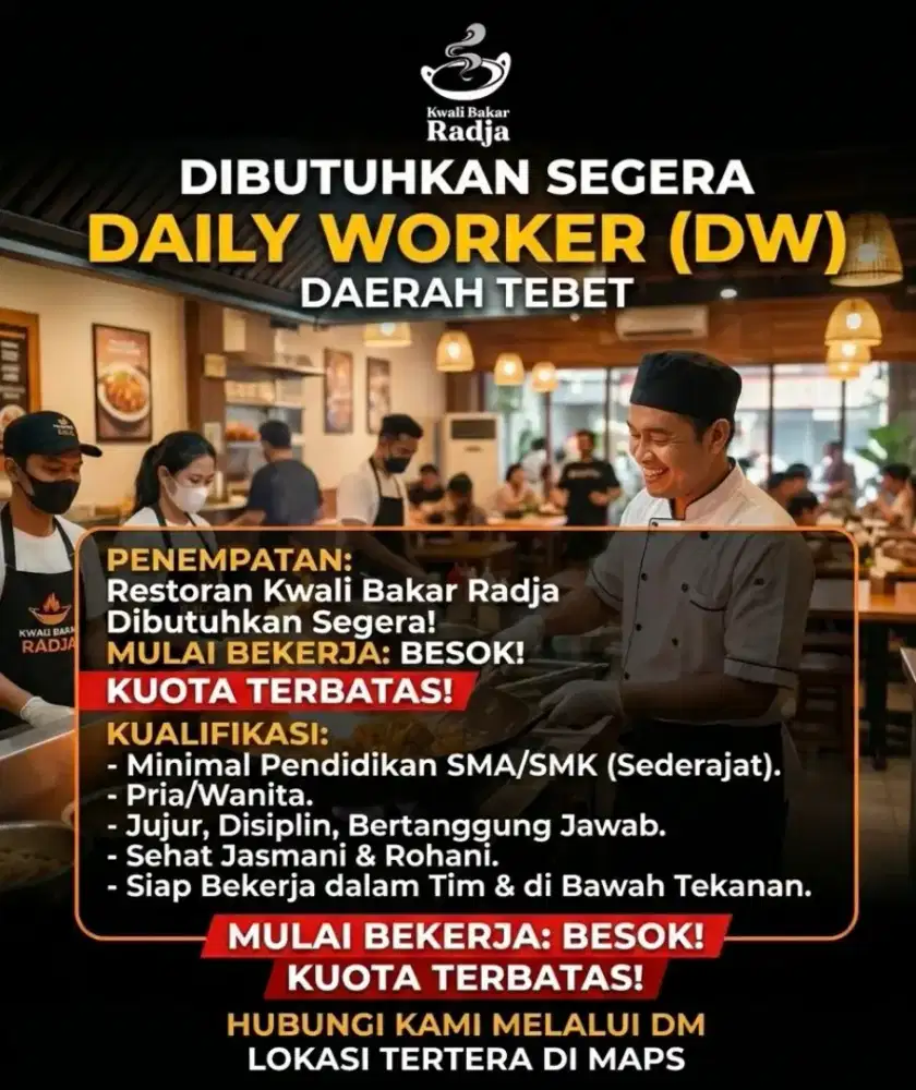 Dibutuhkan Daily Worker Urgent