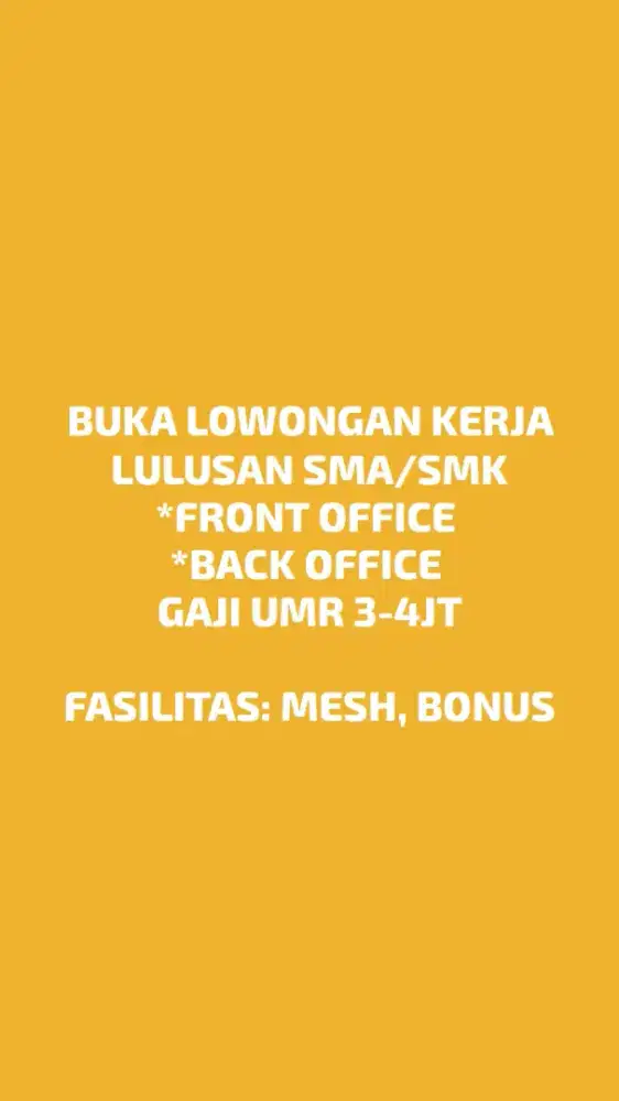 DI CARI LOWONGAN KERJA