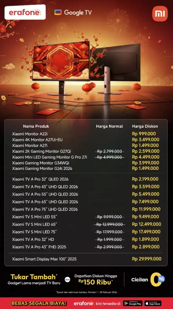 Xiaomi TV bisa kredit tanpa DP Bunga Rendah