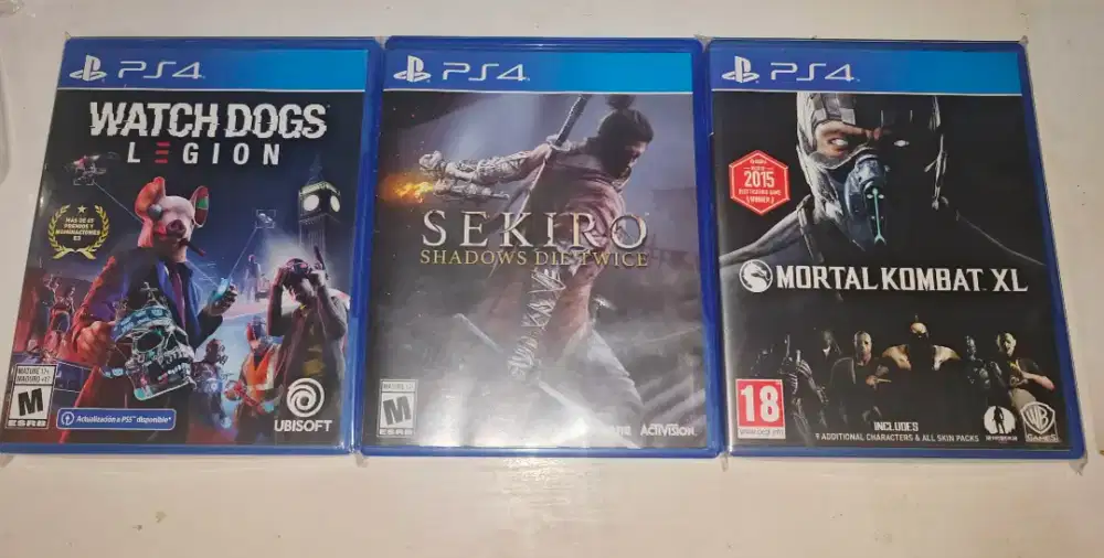 Kaset PS4 Original – Sekiro / Mortal Kombat XL / Watch Dogs Legion