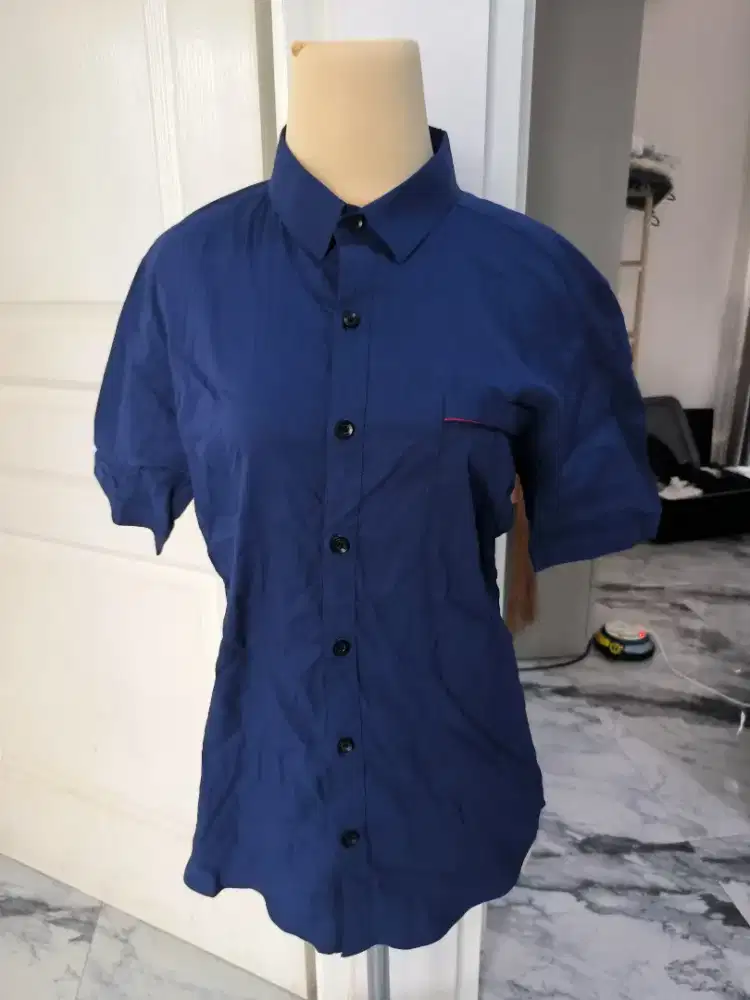 Kemeja Pria Kengo Lengan Pendek Biru